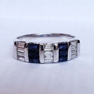 14kt 1.42ct Genuine Diamond Sapphire Ring Band